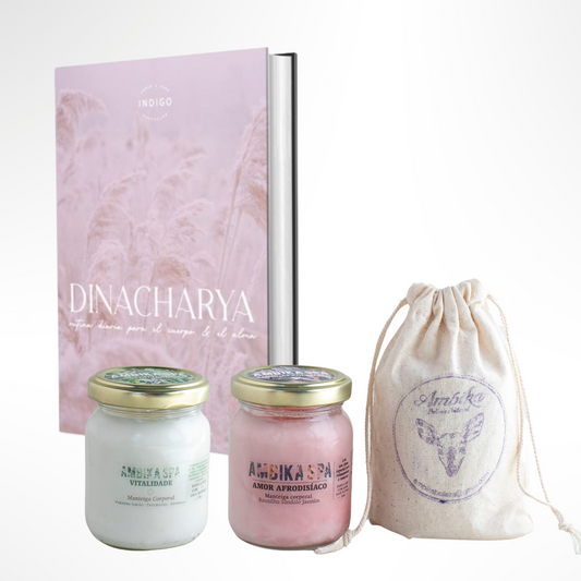 Pack: 2 Mantecas corporales "Afrodisiaca & Vitalidade"+ E-book DINACHARYA “Rutinas diarias para cuerpo y alma" de REGALO